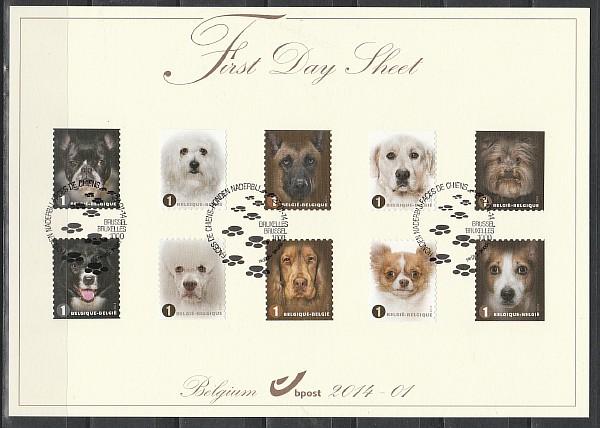 Бельгия 2014, Собаки, 10 марок на Картмаксимуме)